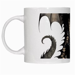 Cute Black Baby Dragon Flowers Painting (7) White Mug by 1xmerch