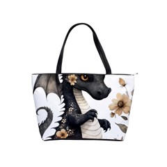 Cute Black Baby Dragon Flowers Painting (7) Classic Shoulder Handbag by 1xmerch