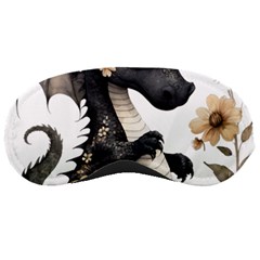 Cute Black Baby Dragon Flowers Painting (7) Sleep Mask by 1xmerch