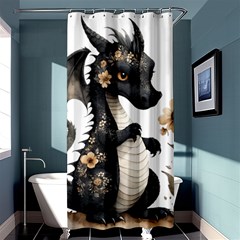 Cute Black Baby Dragon Flowers Painting (7) Shower Curtain 36  X 72  (stall)  by 1xmerch