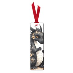 Cute Black Baby Dragon Flowers Painting (7) Small Book Marks by 1xmerch