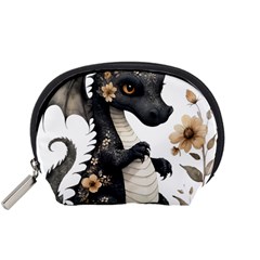 Cute Black Baby Dragon Flowers Painting (7) Accessory Pouch (small) by 1xmerch