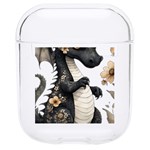 Cute Black Baby Dragon Flowers Painting (7) Hard PC AirPods 1/2 Case Front