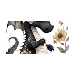 Cute Black Baby Dragon Flowers Painting (7) Satin Wrap 35  X 70  by 1xmerch