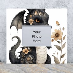 Cute Black Baby Dragon Flowers Painting (7) White Wall Photo Frame 5  X 7  by 1xmerch