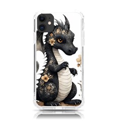 Cute Black Baby Dragon Flowers Painting (7) Iphone 11 Tpu Uv Print Case by 1xmerch