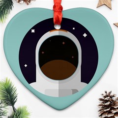 Astronaut Space Astronomy Universe Ornament (heart) by Sarkoni