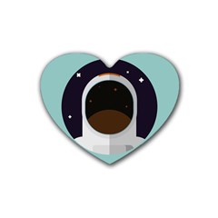 Astronaut Space Astronomy Universe Rubber Heart Coaster (4 Pack)