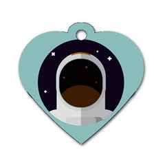 Astronaut Space Astronomy Universe Dog Tag Heart (one Side) by Sarkoni