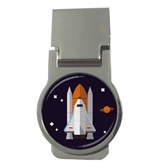 Rocket Space Universe Spaceship Money Clips (round)  by Sarkoni