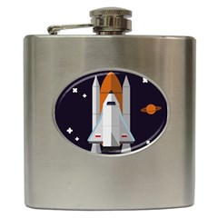 Rocket Space Universe Spaceship Hip Flask (6 Oz) by Sarkoni