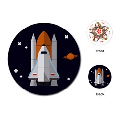 Rocket Space Universe Spaceship Playing Cards Single Design (round)