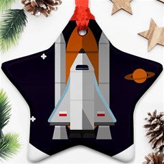 Rocket Space Universe Spaceship Star Ornament (two Sides) by Sarkoni