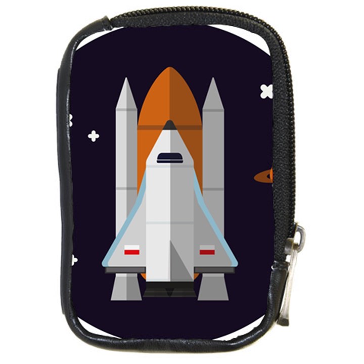 Rocket Space Universe Spaceship Compact Camera Leather Case