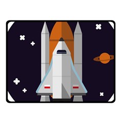 Rocket Space Universe Spaceship Fleece Blanket (small) by Sarkoni