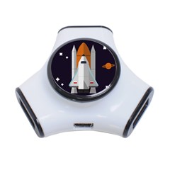 Rocket Space Universe Spaceship 3-port Usb Hub by Sarkoni