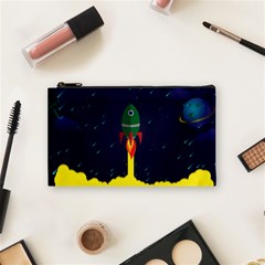 Rocket Halftone Astrology Astronaut Cosmetic Bag (small) by Sarkoni