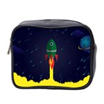 Rocket Halftone Astrology Astronaut Mini Toiletries Bag (Two Sides) Front