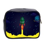 Rocket Halftone Astrology Astronaut Mini Toiletries Bag (Two Sides) Back