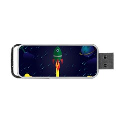 Rocket Halftone Astrology Astronaut Portable Usb Flash (two Sides) by Sarkoni