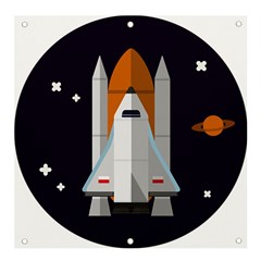 Rocket Space Universe Spaceship Banner And Sign 4  X 4  by Sarkoni