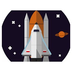 Rocket Space Universe Spaceship Premium Plush Fleece Blanket (extra Small) by Sarkoni