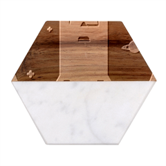 Rocket Space Universe Spaceship Marble Wood Coaster (hexagon)  by Sarkoni