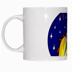 Rocket Ship Launch Vehicle Moon White Mug by Sarkoni