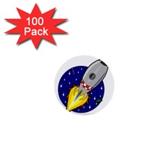 Rocket Ship Launch Vehicle Moon 1  Mini Buttons (100 Pack)  by Sarkoni