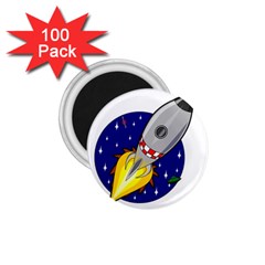 Rocket Ship Launch Vehicle Moon 1 75  Magnets (100 Pack)  by Sarkoni