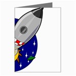 Rocket Ship Launch Vehicle Moon Greeting Cards (Pkg of 8) Left