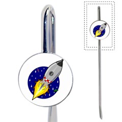 Rocket Ship Launch Vehicle Moon Book Mark by Sarkoni