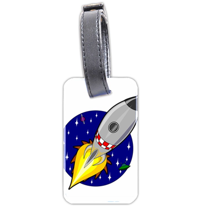 Rocket Ship Launch Vehicle Moon Luggage Tag (two sides)