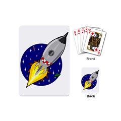 Rocket Ship Launch Vehicle Moon Playing Cards Single Design (mini) by Sarkoni