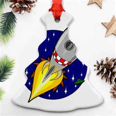 Rocket Ship Launch Vehicle Moon Christmas Tree Ornament (two Sides) by Sarkoni