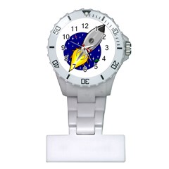 Rocket Ship Launch Vehicle Moon Plastic Nurses Watch by Sarkoni