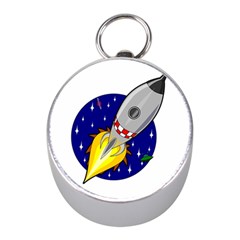 Rocket Ship Launch Vehicle Moon Mini Silver Compasses by Sarkoni