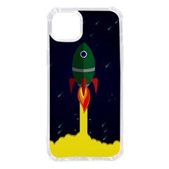 Rocket Halftone Astrology Astronaut Iphone 14 Plus Tpu Uv Print Case by Sarkoni