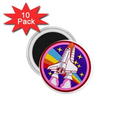 Badge Patch Pink Rainbow Rocket 1 75  Magnets (10 Pack)  by Sarkoni