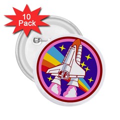 Badge Patch Pink Rainbow Rocket 2 25  Buttons (10 Pack)  by Sarkoni