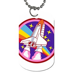 Badge Patch Pink Rainbow Rocket Dog Tag (one Side) by Sarkoni