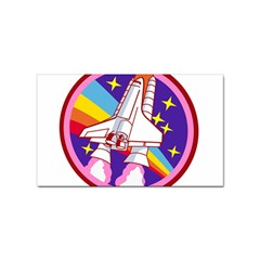 Badge Patch Pink Rainbow Rocket Sticker Rectangular (100 Pack) by Sarkoni