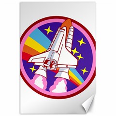 Badge Patch Pink Rainbow Rocket Canvas 20  X 30  by Sarkoni