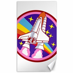 Badge Patch Pink Rainbow Rocket Canvas 40  X 72  by Sarkoni