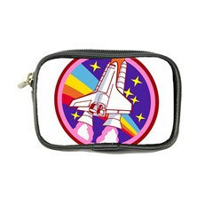 Badge Patch Pink Rainbow Rocket Coin Purse by Sarkoni