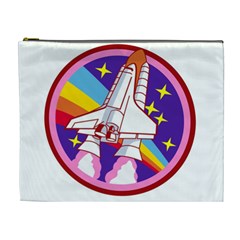 Badge Patch Pink Rainbow Rocket Cosmetic Bag (xl)