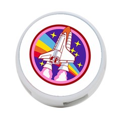 Badge Patch Pink Rainbow Rocket 4-port Usb Hub (two Sides) by Sarkoni