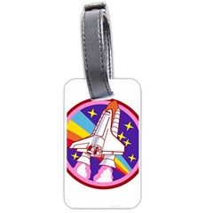 Badge Patch Pink Rainbow Rocket Luggage Tag (one Side) by Sarkoni