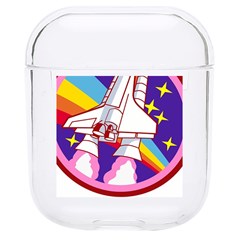 Badge Patch Pink Rainbow Rocket Hard Pc Airpods 1/2 Case by Sarkoni