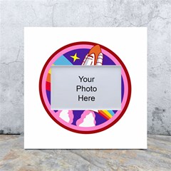 Badge Patch Pink Rainbow Rocket White Box Photo Frame 4  X 6  by Sarkoni